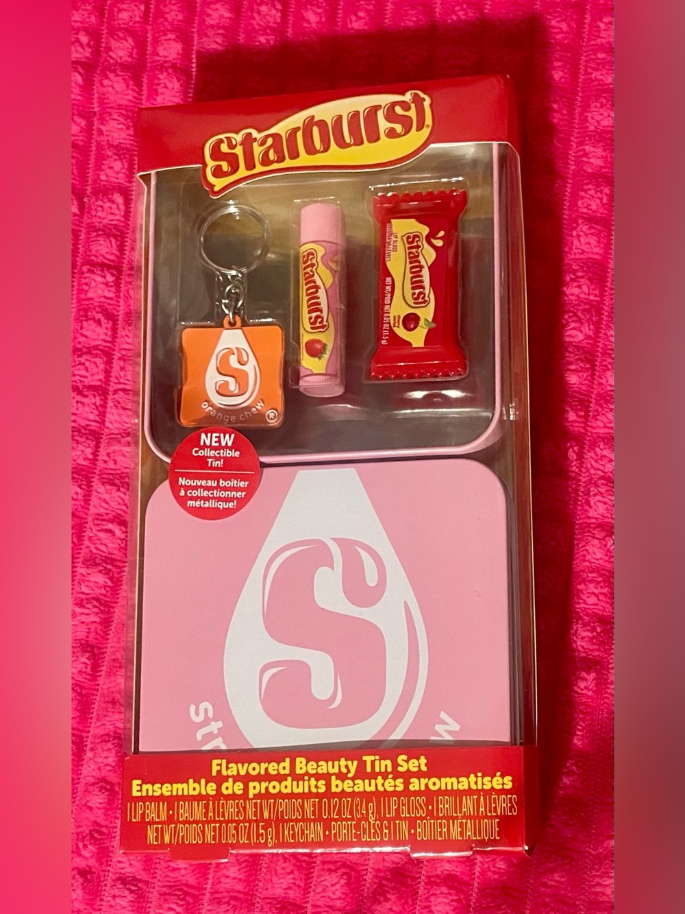 Starburst Flavored Beauty Tin Set - Lip Balm, Gloss & Keychain